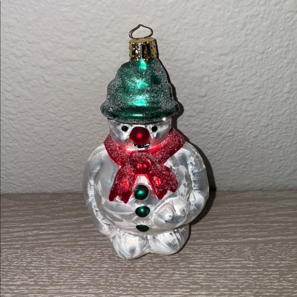 Christborn snowman Christmas Ornament Vintage Germany Hand Blown Glass